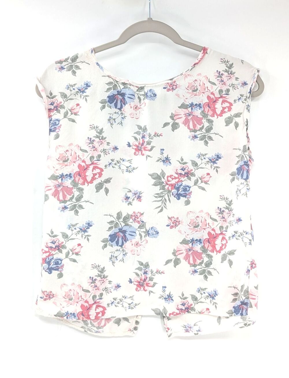 Abercrombie & Fitch Floral Cap Sleeve Blouse Back Button Blouse Size Small